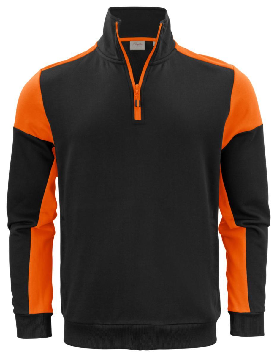 Collegetröja Printer 2262069 - COLLEGETRÖJA PRINTER PRIME HALFZIP SVART/ORANGE STL 5XL