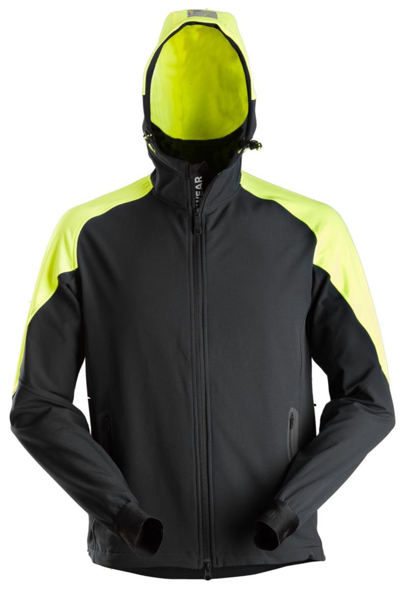 Hoodtröja Snickers 8025 - HOODTRÖJA SNICKERS 8025-0467 SVART/NEONGUL STL: L