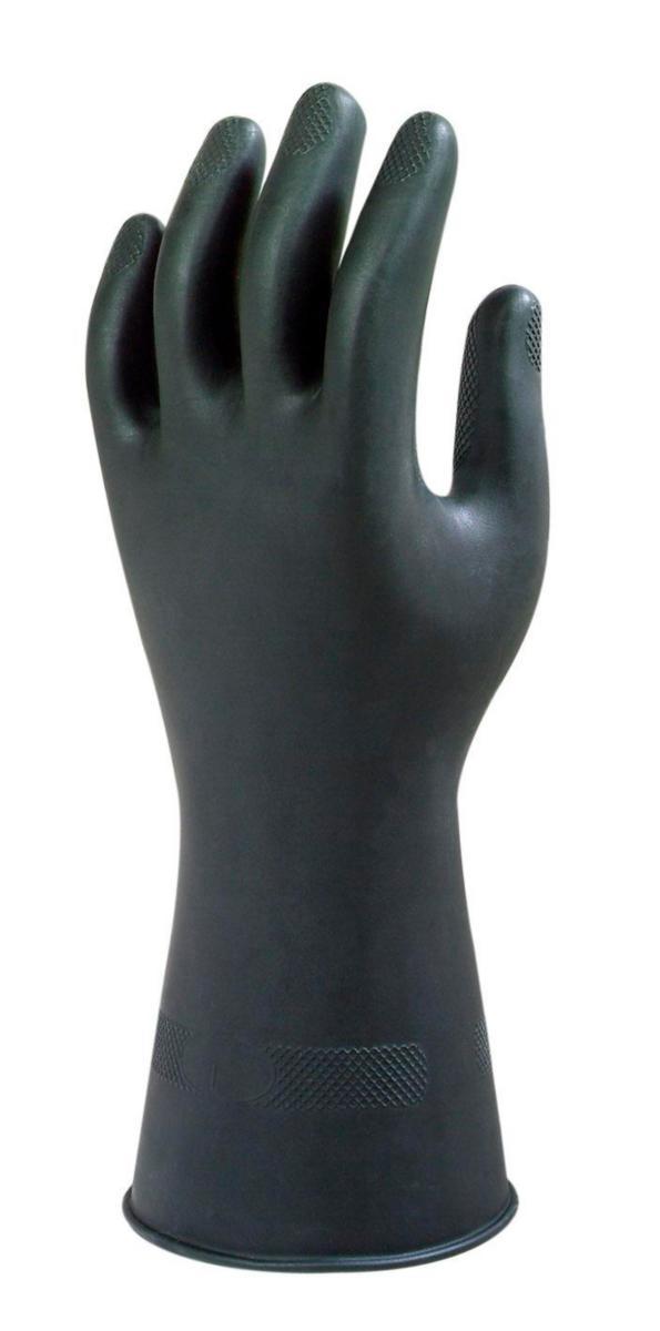 Kemskyddshandske Ansell Black Heavyweight 87-118 - HANDSKE ANSELL 87-118 LATEX 0,65MM 320MM 8,5