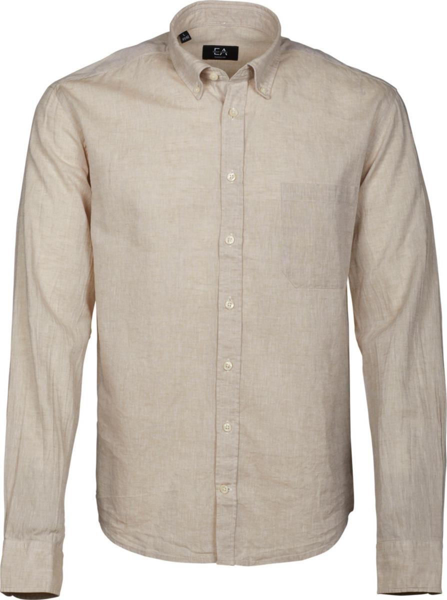 Linneskjorta Ernst Alexis 7200 Classic fit - SKJORTA EA 7200 CLASSIC FIT LINNE BEIGE 45/46