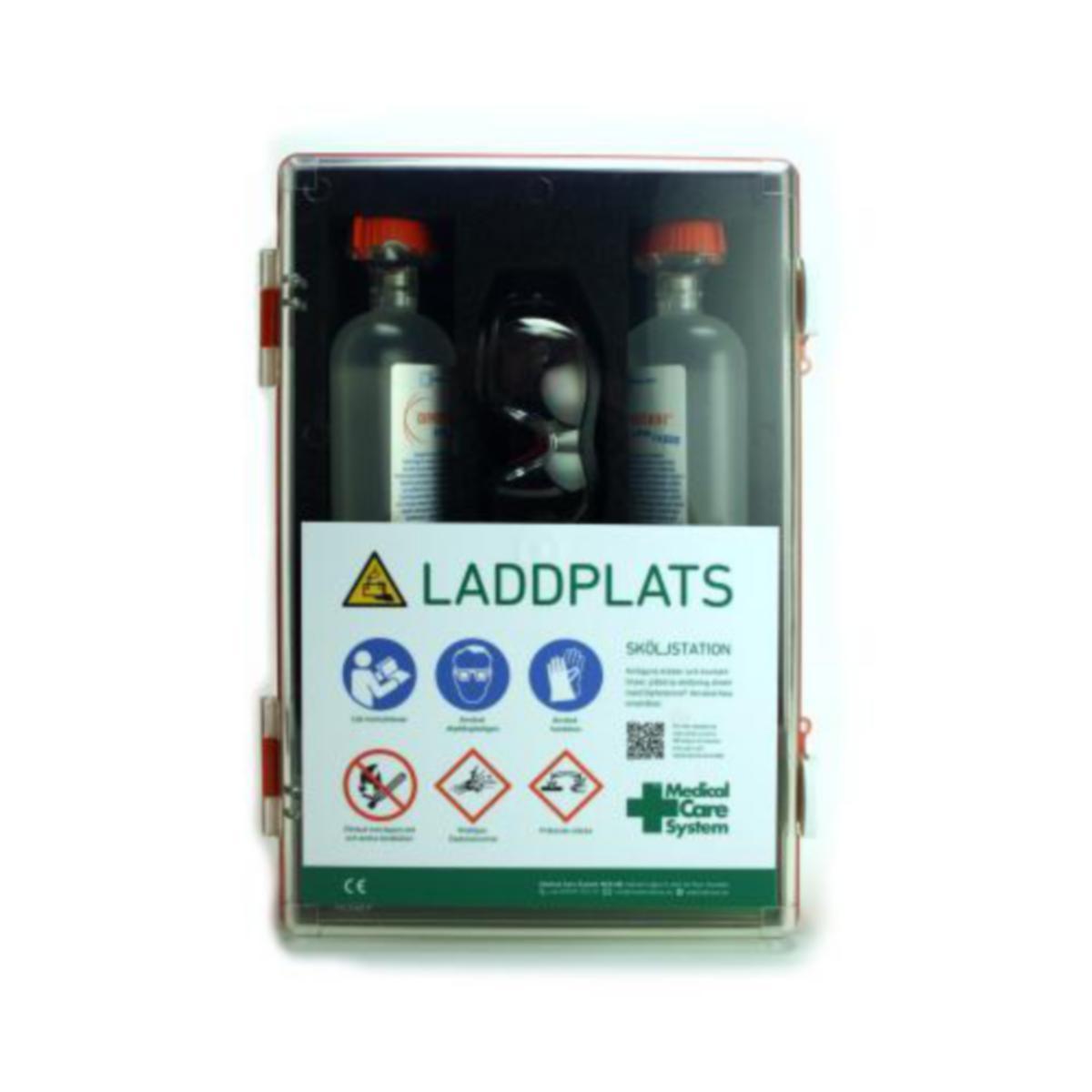 Laddplatsstation MCS Diphoterine - LADDPLATSSTATION DIPHOTERINE MED GLASÖGON OCH HANDSKAR