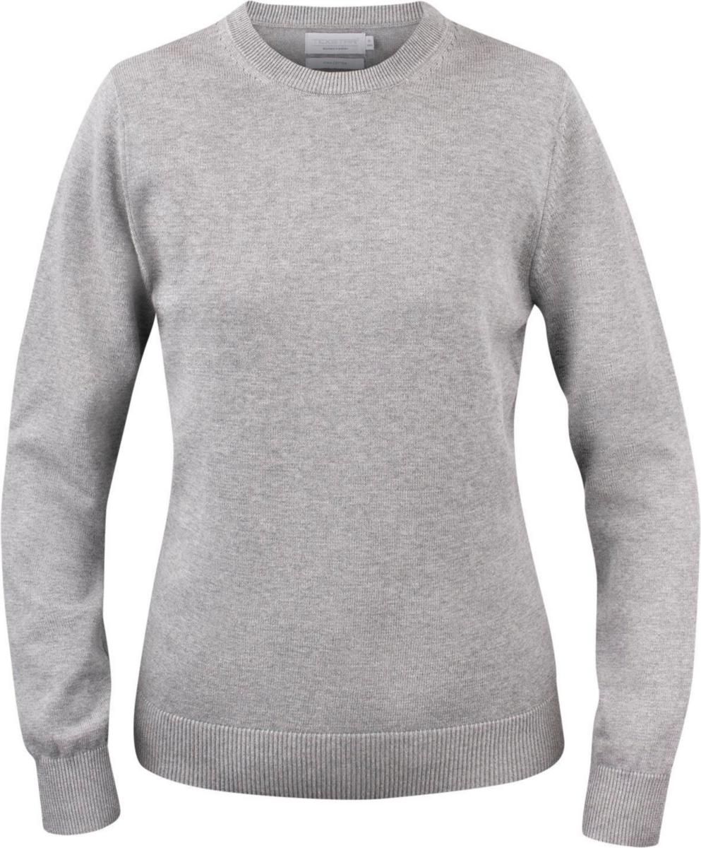 Pullover Texstar PW06 dam - PULLOVER TEXSTAR PW06 DAM PIMA BOMULL LJUSGRÅ 3XL