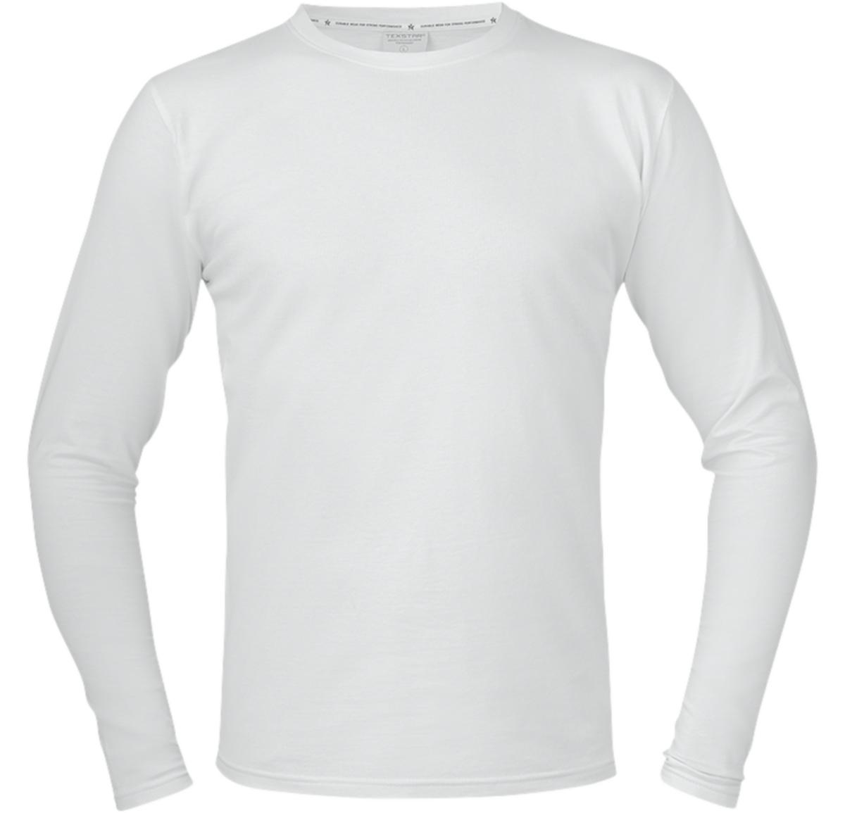 T-shirt Texstar TS17 - T-SHIRT TEXSTAR TS17 LÅNG ÄRM VIT XXL