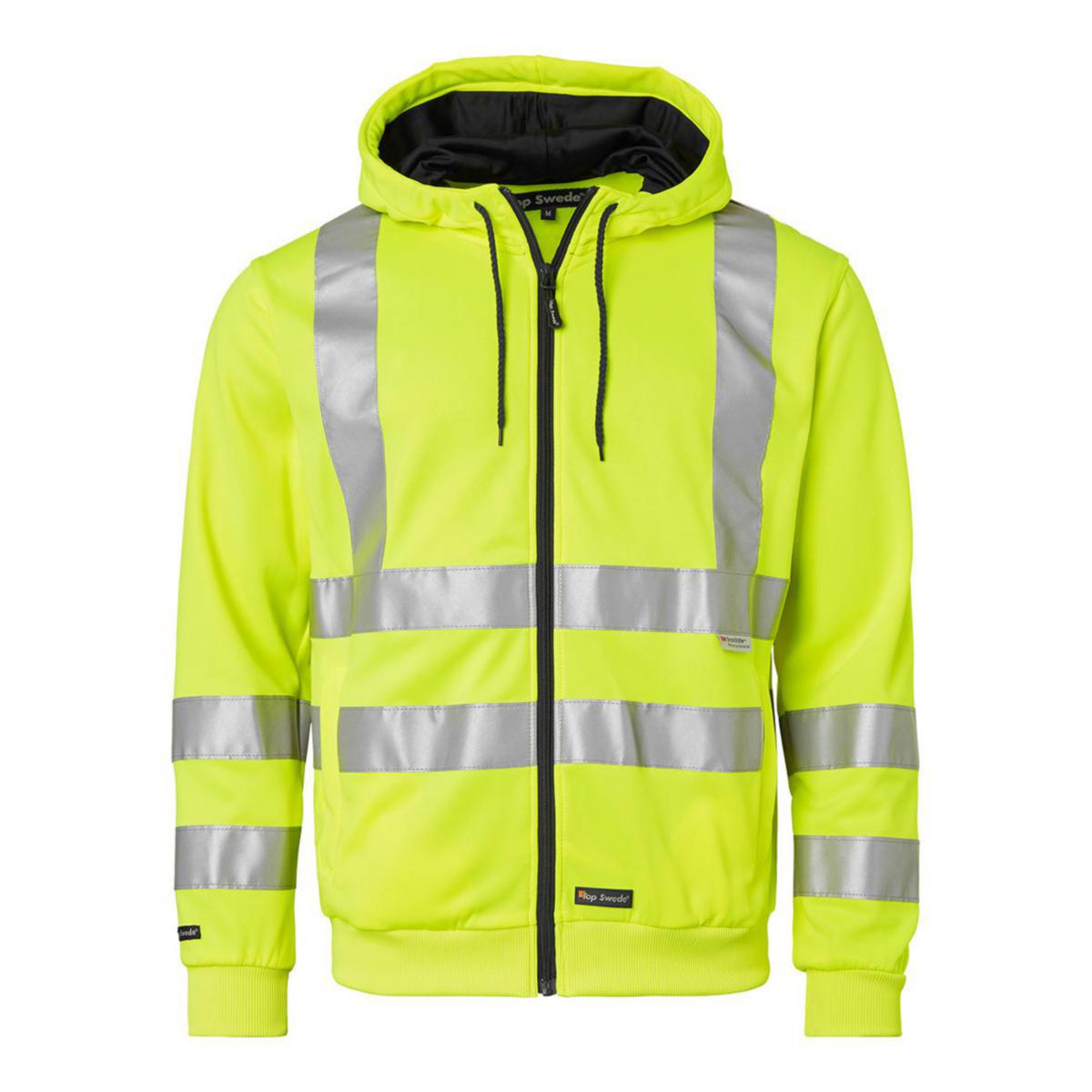 Hoodtröja zip Top Swede 4429 - HOODTRÖJA TOPSWEDE 4429 GUL VARSEL KL3 STL L