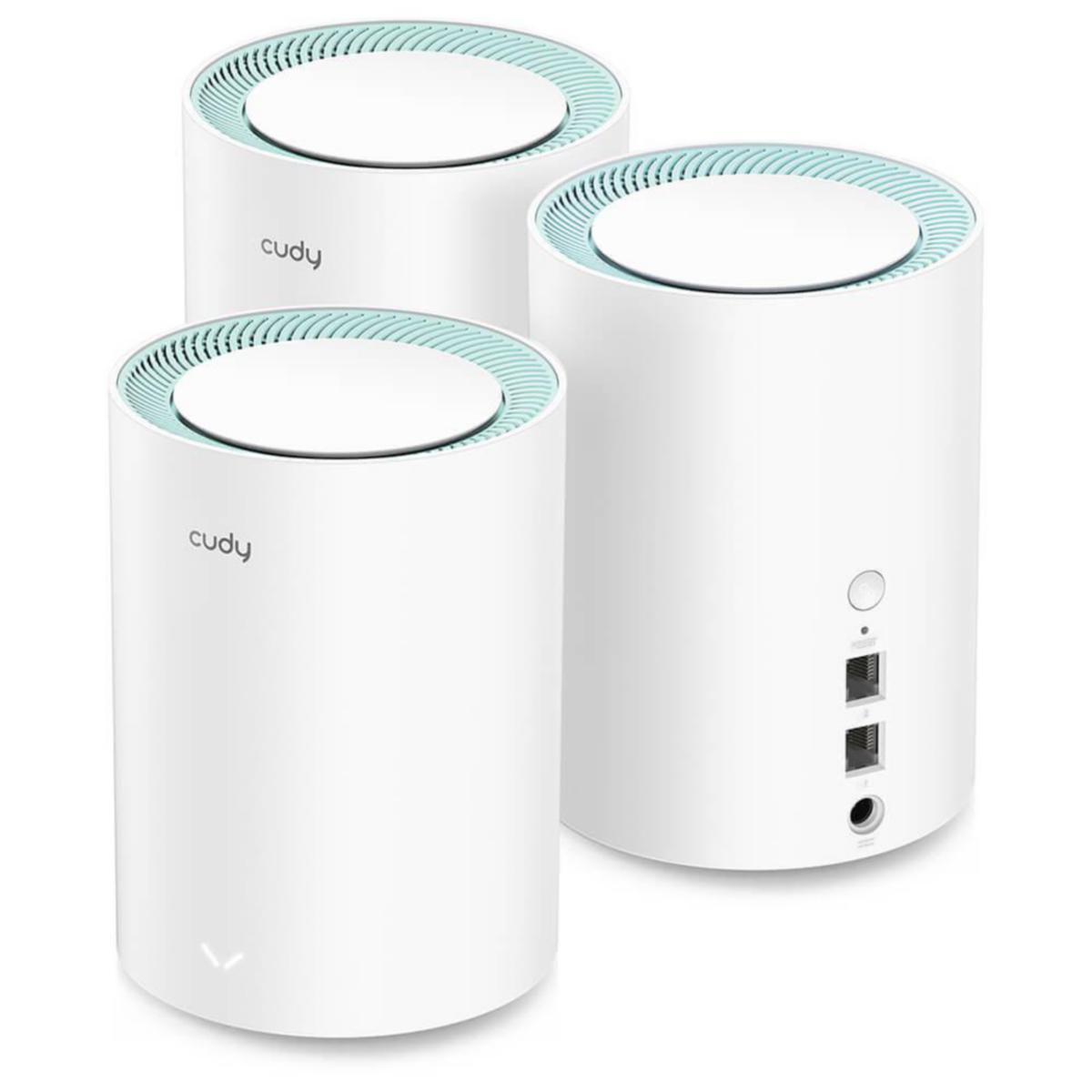 Router, 3-pack, Cudy Mesh Solution AC1200 Gigabit Wi-Fi - CUDY MESH SOLUTION M1300 3-PK AC1200 GIGABIT