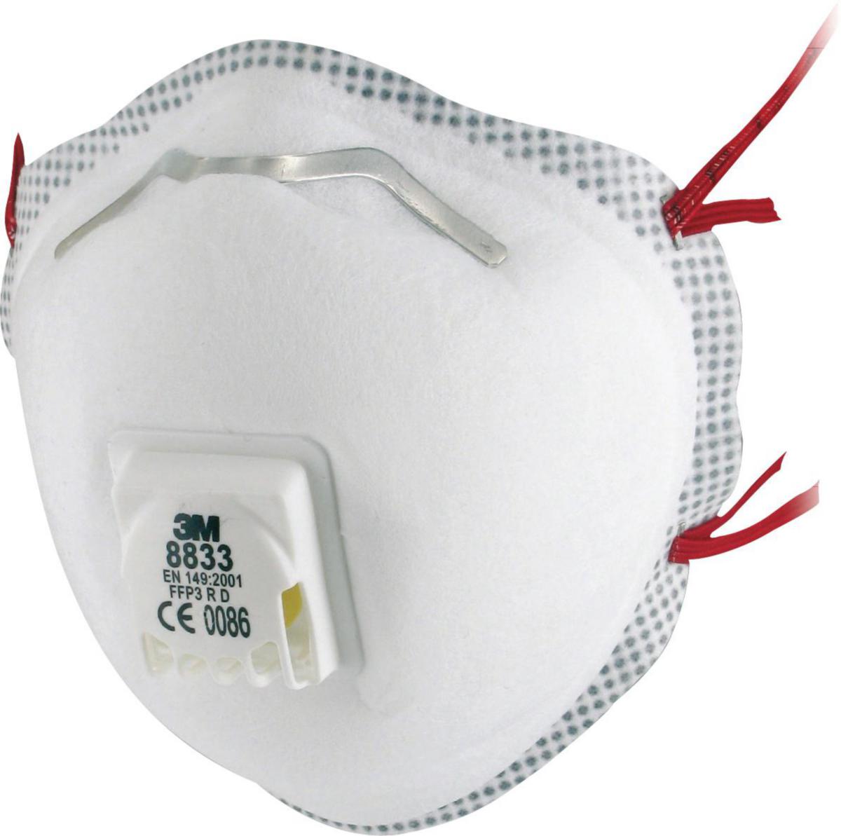 Filtrerande halvmask 3M™ 8833 P3 - FILTRERANDE HALVMASK 3M 8833F KLASS P3 M VENTIL