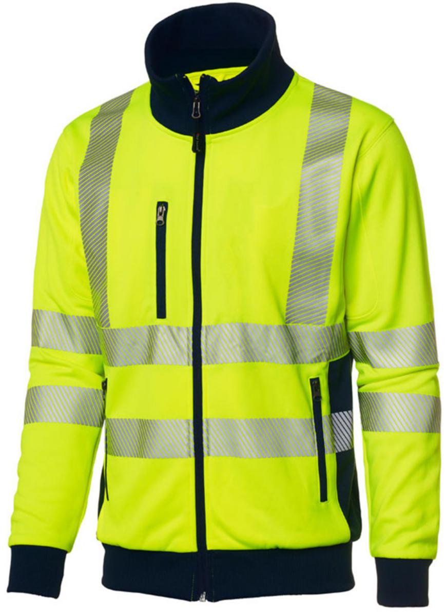 Sweatshirtjacka Top Swede 1529 - SWEATSHIRT TOPSWEDE 1529 VARSE GUL/MARIN HEL ZIP KL.3 M