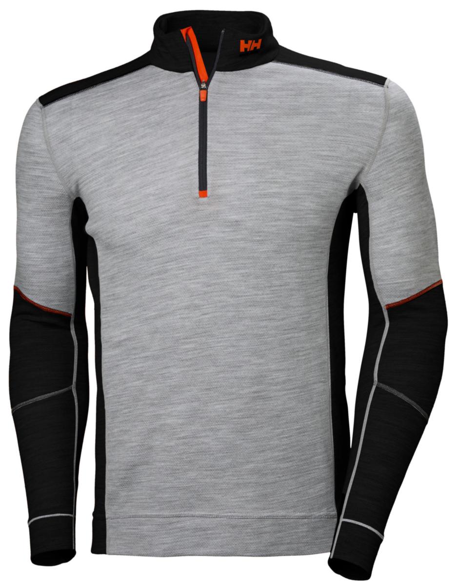 Undertröja Helly Hansen Lifa Merino 75107 - UNDERTRÖJA HH 75107-939 SVART/ GRÅ 1/2 ZIP LIFA MERINO S