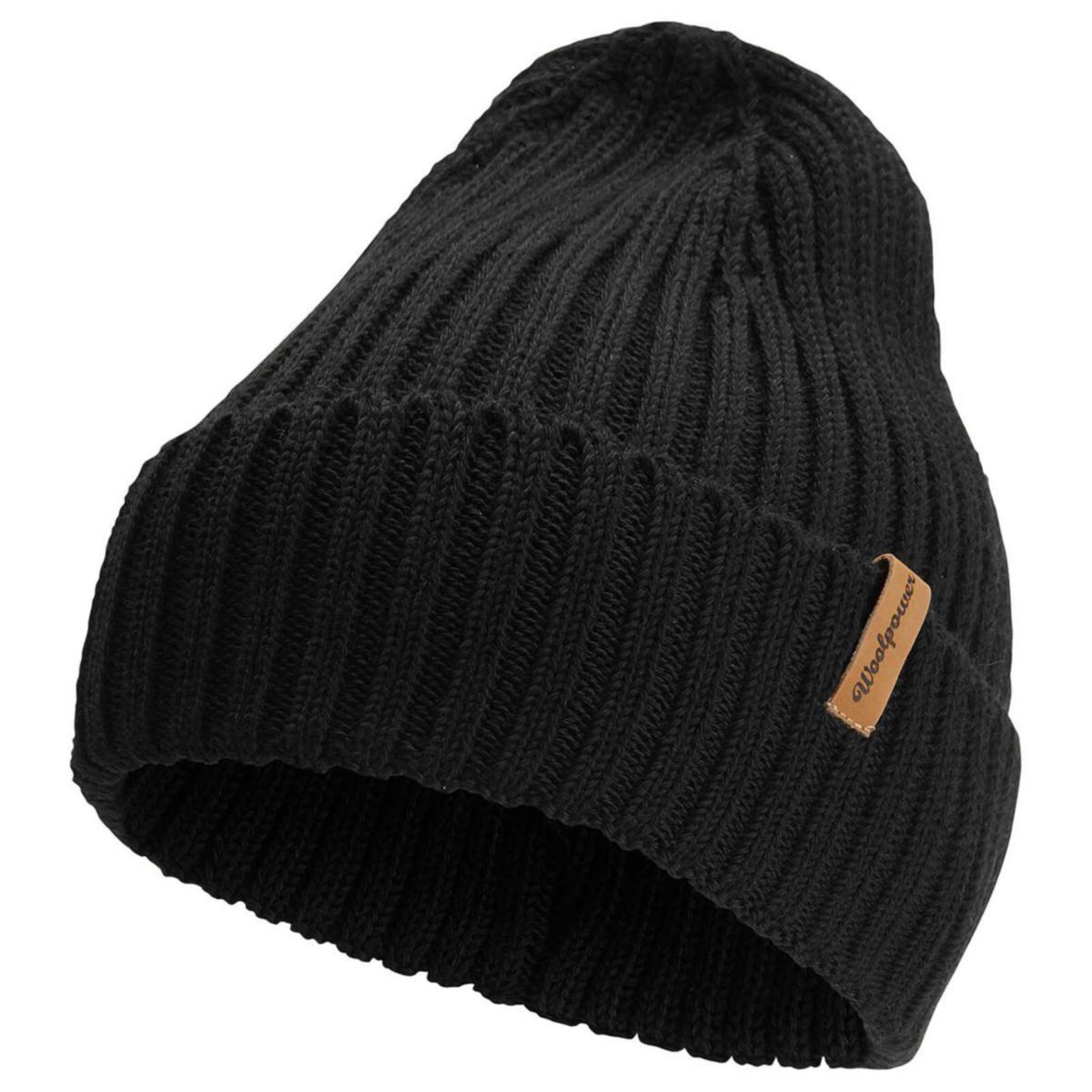 Beanie Woolpower 9866 Rib - BEANIE WOOLPOWER 9866 RIB SVART. EN STORLEK