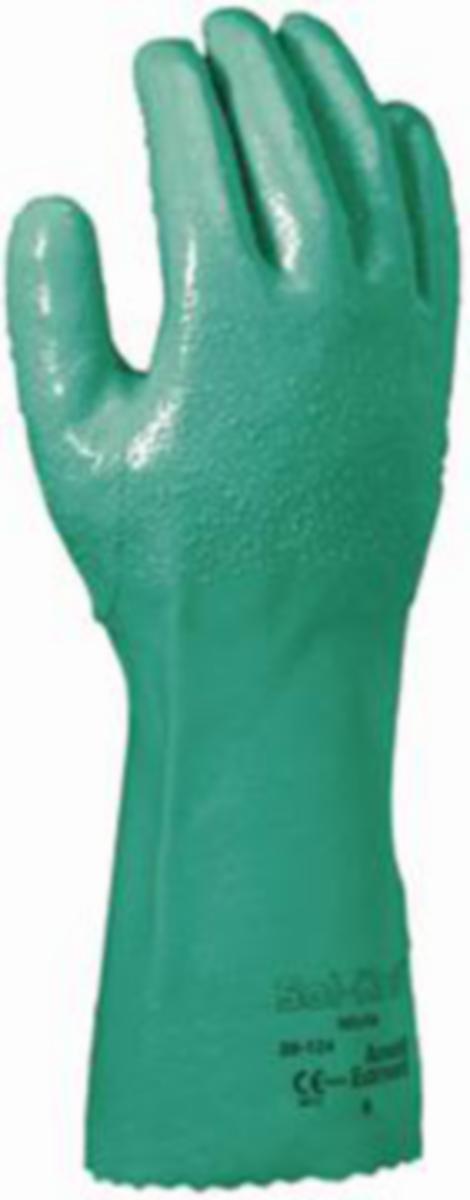 Kemskyddshandske Ansell Solknit 39-124 - HANDSKE ANSELL ALPHATEC 39-124 NITRIL GRÖN STL 8