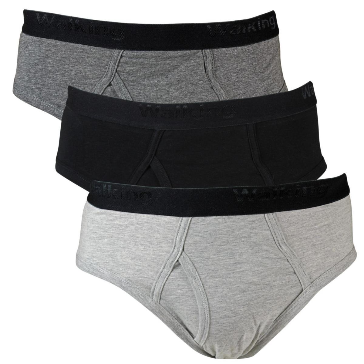 Kalsong, 3-pack - KALSONG MED GYLF 3 PACK SVART/GRÅMÖNST STL XXL