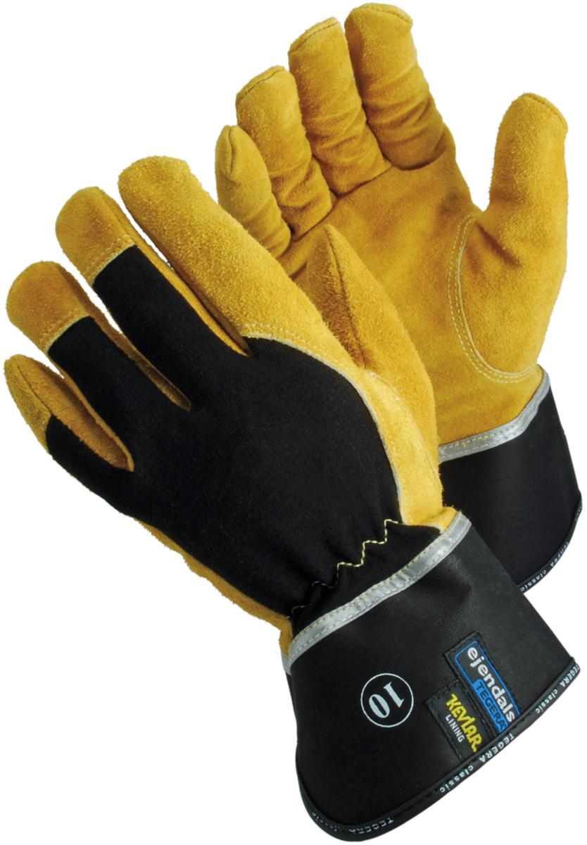 Värmeskyddshandske Tegera 139 - HANDSKE TEGERA 139 NÖTSPALT BRUN/SV KEVLAR HELF STL 8