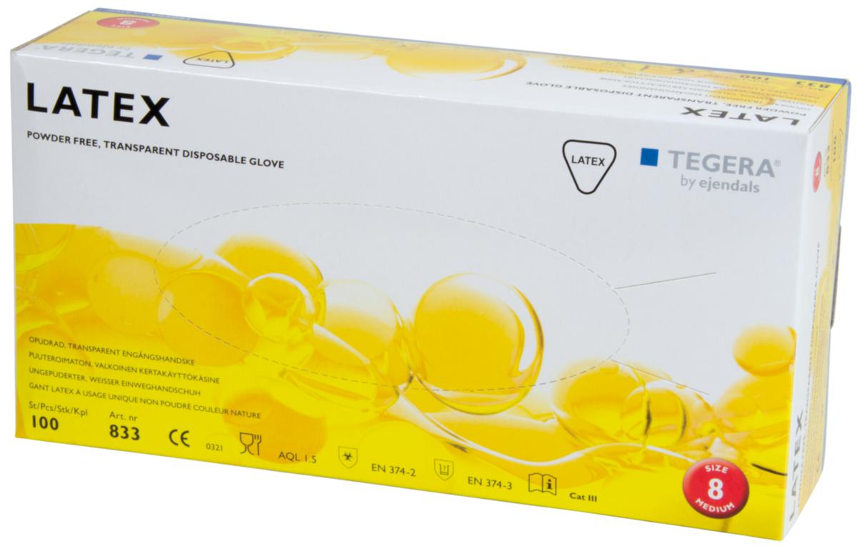 Engångshandske Tegera 833 - ENGÅNGSHANDSKE TEGERA 833 LATEX 0.10MM OPUDRAD STL 9